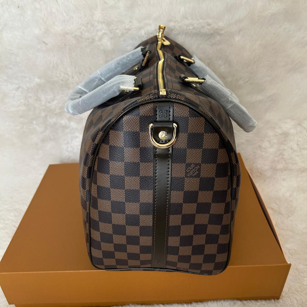 Sac à main bandoulière monogramme beige et marron — Taille L