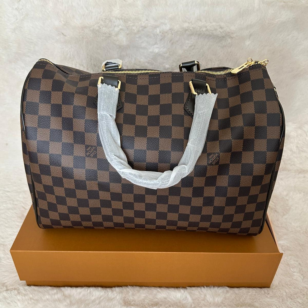Sac à main bandoulière monogramme beige et marron — Taille L