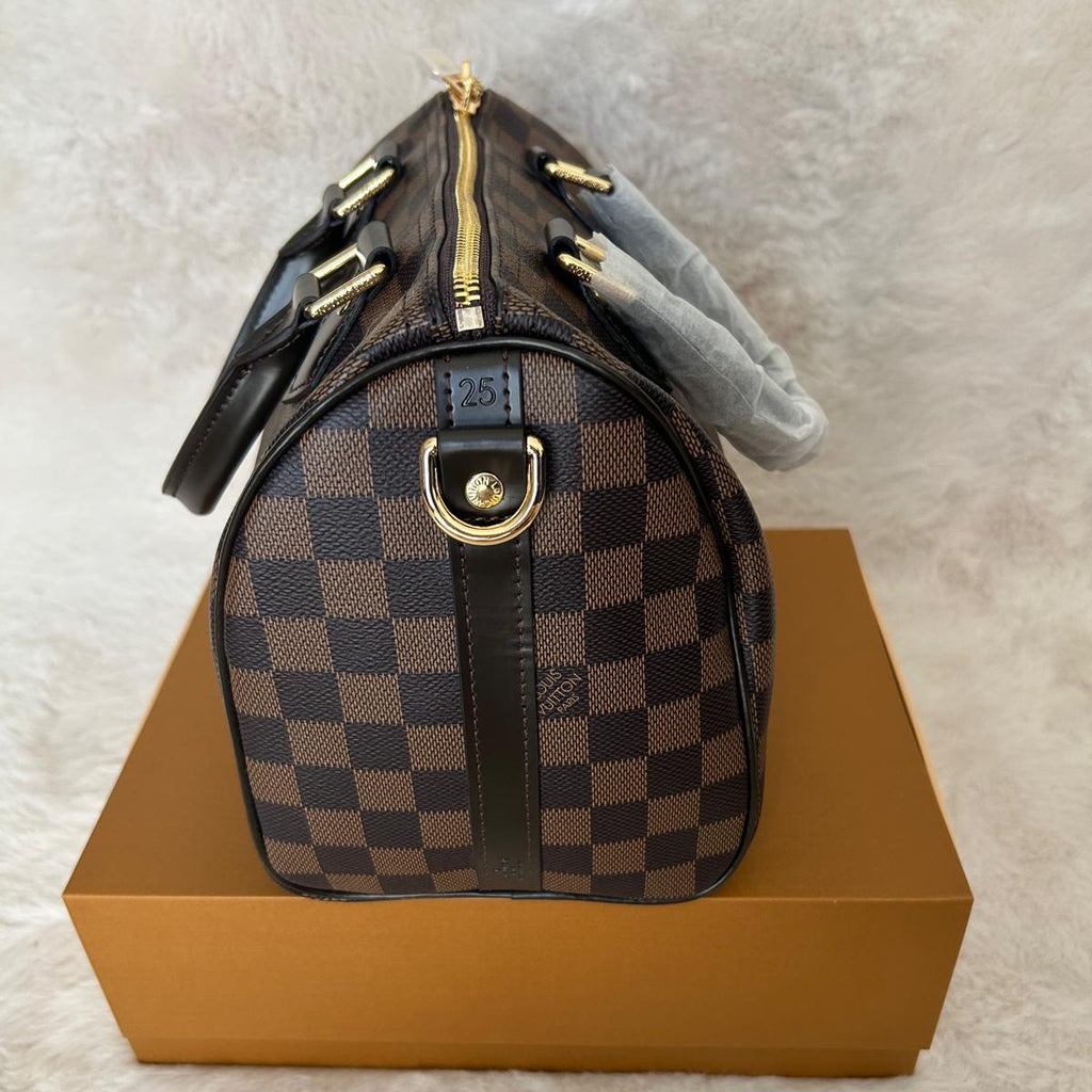 Sac à main bandoulière monogramme beige et marron — Taille M