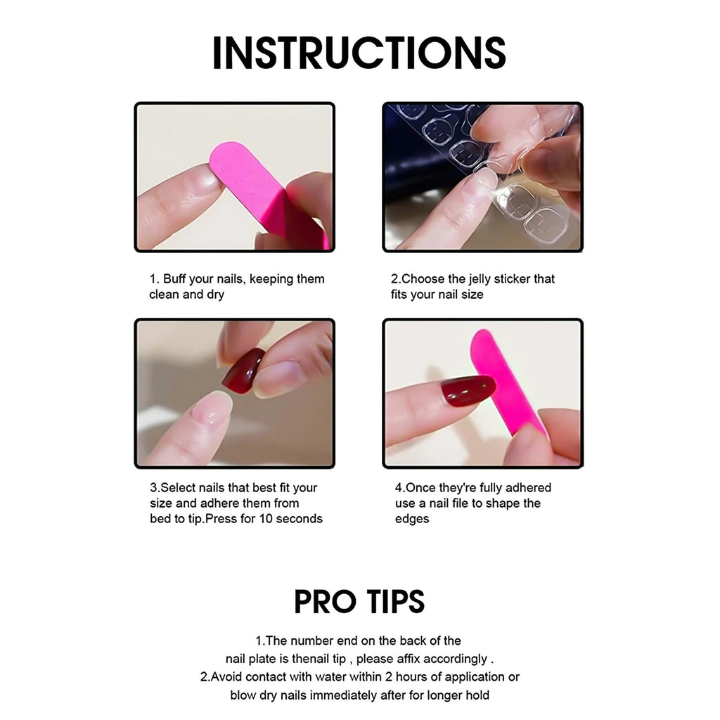Faux ongles à pression Ovale Court Rose Diamants Lumineux - Faits main (Lot de 10)