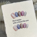 Faux ongles à pression Carré Blanc Effet Velours et Miroir - Faits main (Lot de 10)