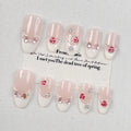 Faux ongles en Amande French Rose Cristal – Faits main (Lot de 10)