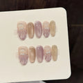 Faux ongles à pression Nude Vichy Rose - Faits main (Lot de 10)